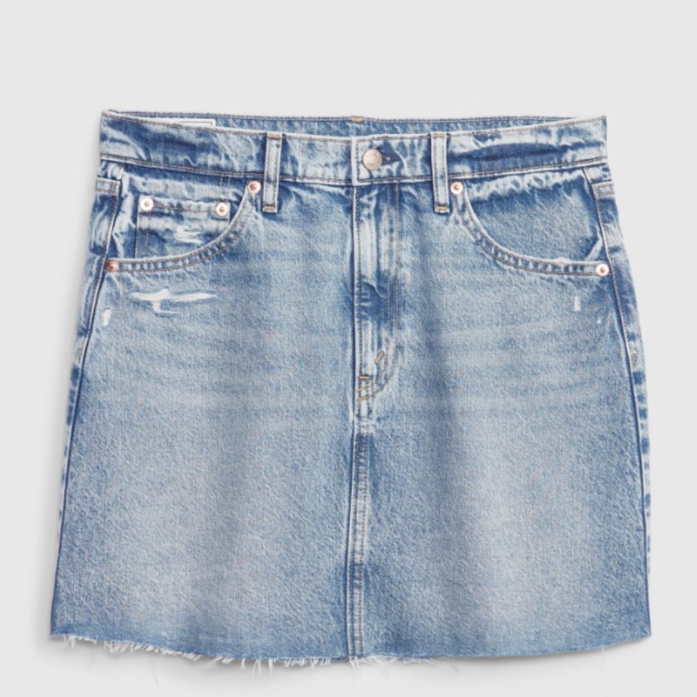 Gap Icon Denim Mini Skirt in Washwell (Women's Size 18/34) NWT